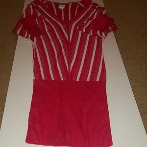 Marciano Sweater V neck/Dress pink white